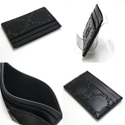 Gucci card case 625564 black calf leather