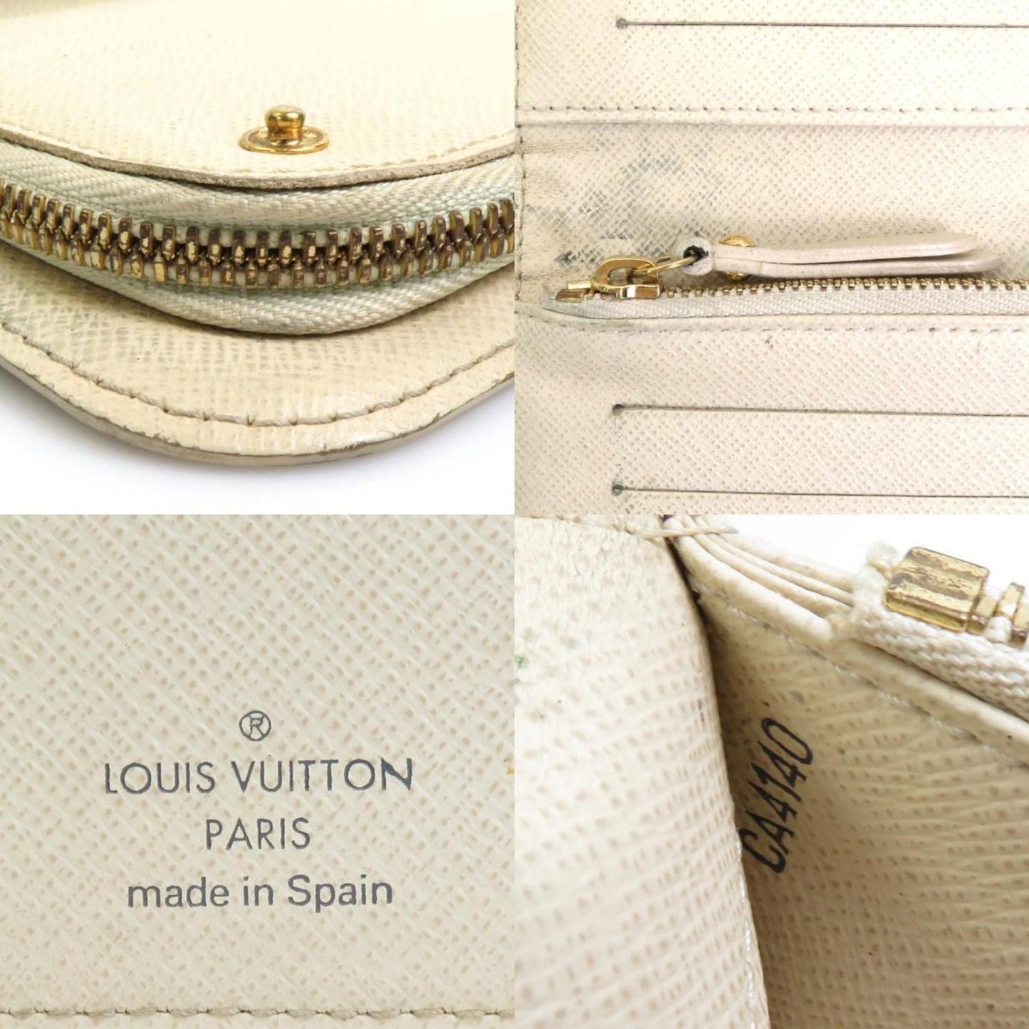 Louis Vuitton  Bifold Long Wallet Damier Azur Portefeuille Unsolit Canvas Azure Ladies N63072 e55795a