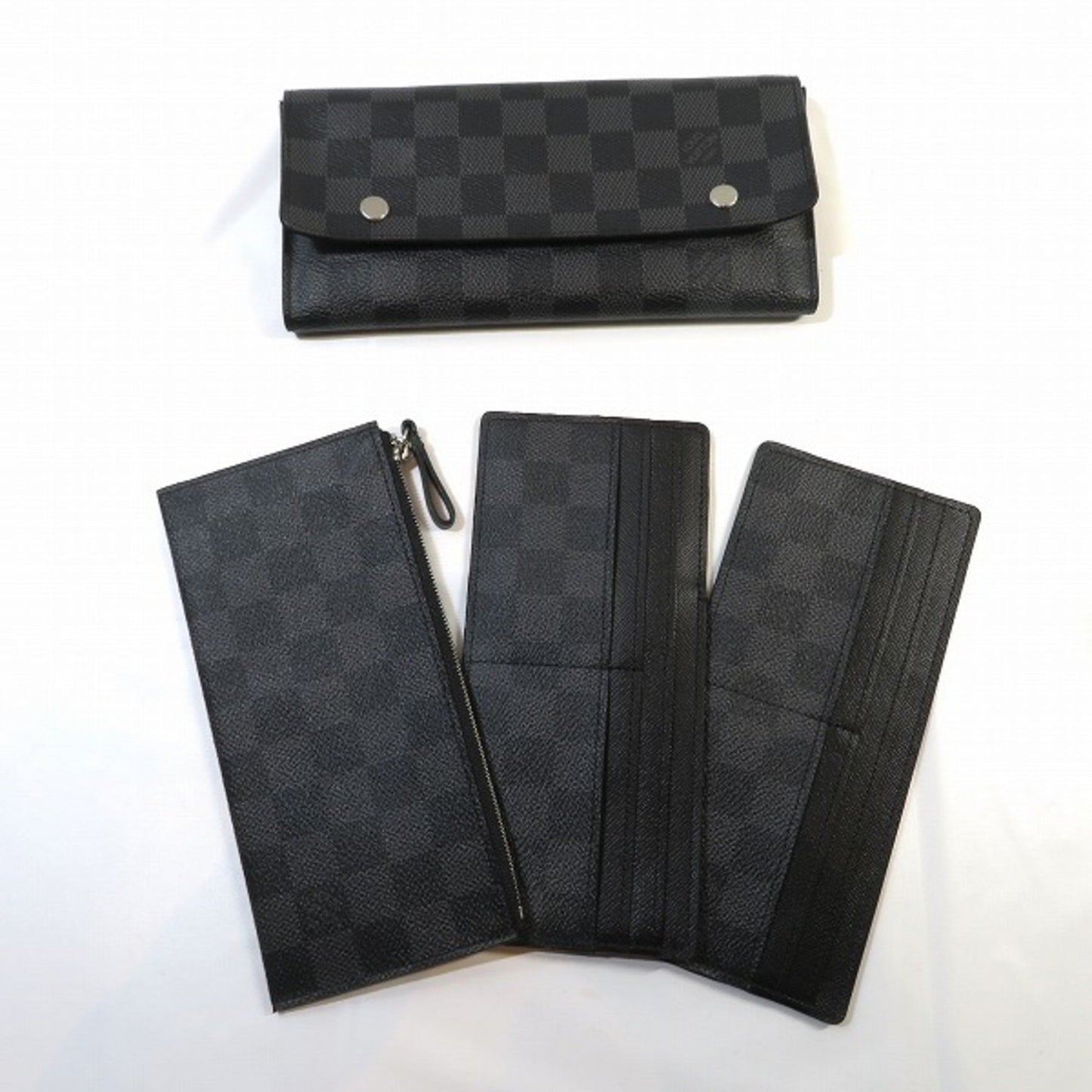 Louis Vuitton  Damier Portefeuille Long Modular N63084 Graphite Wallet Men's