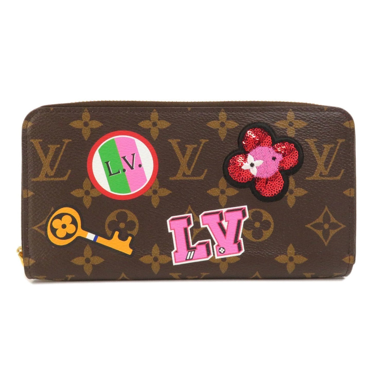 Louis Vuitton  M63392 Zippy Patches Stories Long Wallet Monogram Canvas Women's