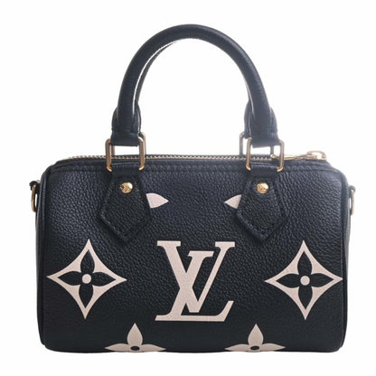 LOUIS VUITTON Empreinte Bicolor Nano Speedy Handbag M81456 Black Ladies