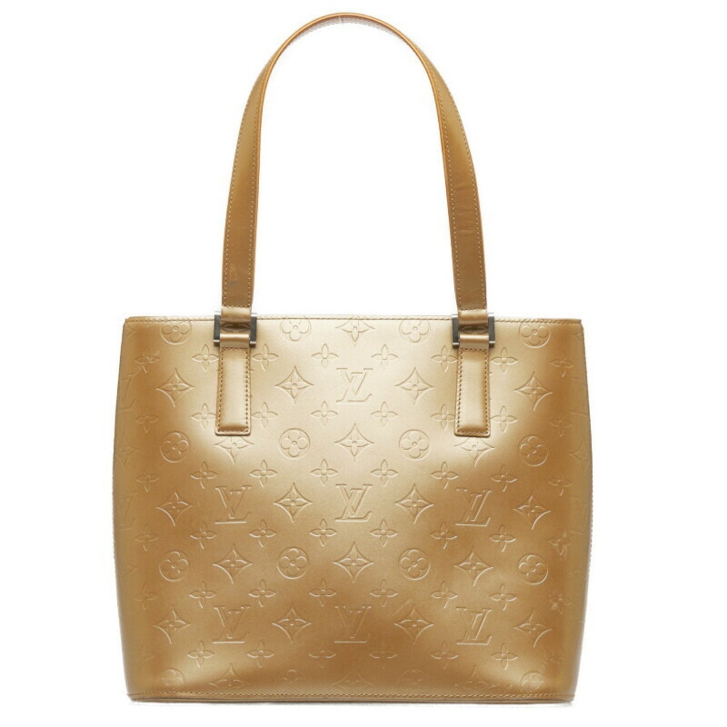 Louis Vuitton  Monogram Matte Stockton Tote Bag M55117 Ambre Gold Leather Women's