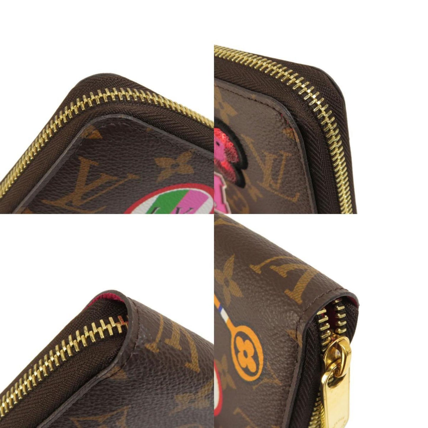 Louis Vuitton  M63392 Zippy Patches Stories Long Wallet Monogram Canvas Women's