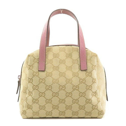 Gucci 124542 GG Handbag Canvas Leather Ladies