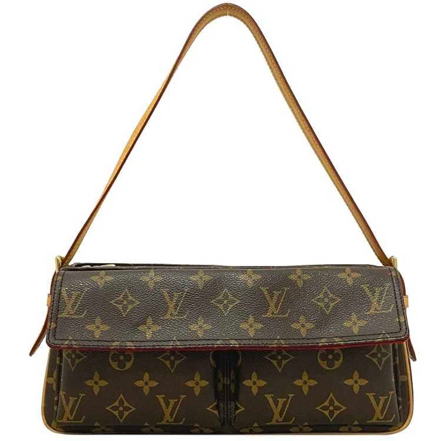 Louis Vuitton  Bag Vibasite MM Brown Beige Monogram M51164 Canvas Nume Leather DU0084  Handbag LV