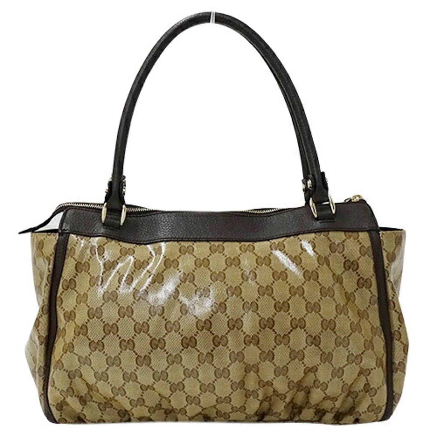 GUCCI Bag Women's Tote Shoulder GG Crystal Abbey Brown Beige 327787