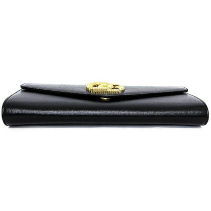 Gucci Clutch Bag Black Gold Broadway 594101-Bag Coated Leather GUCCI GG Marmont Ladies Flap