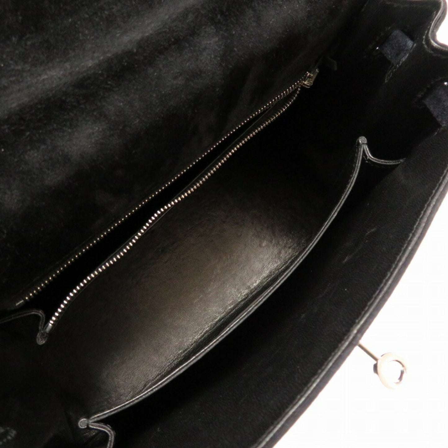 Hermes Kelly 25 Dobris Black  H Engraved HandBag Bag 0034 Hermes