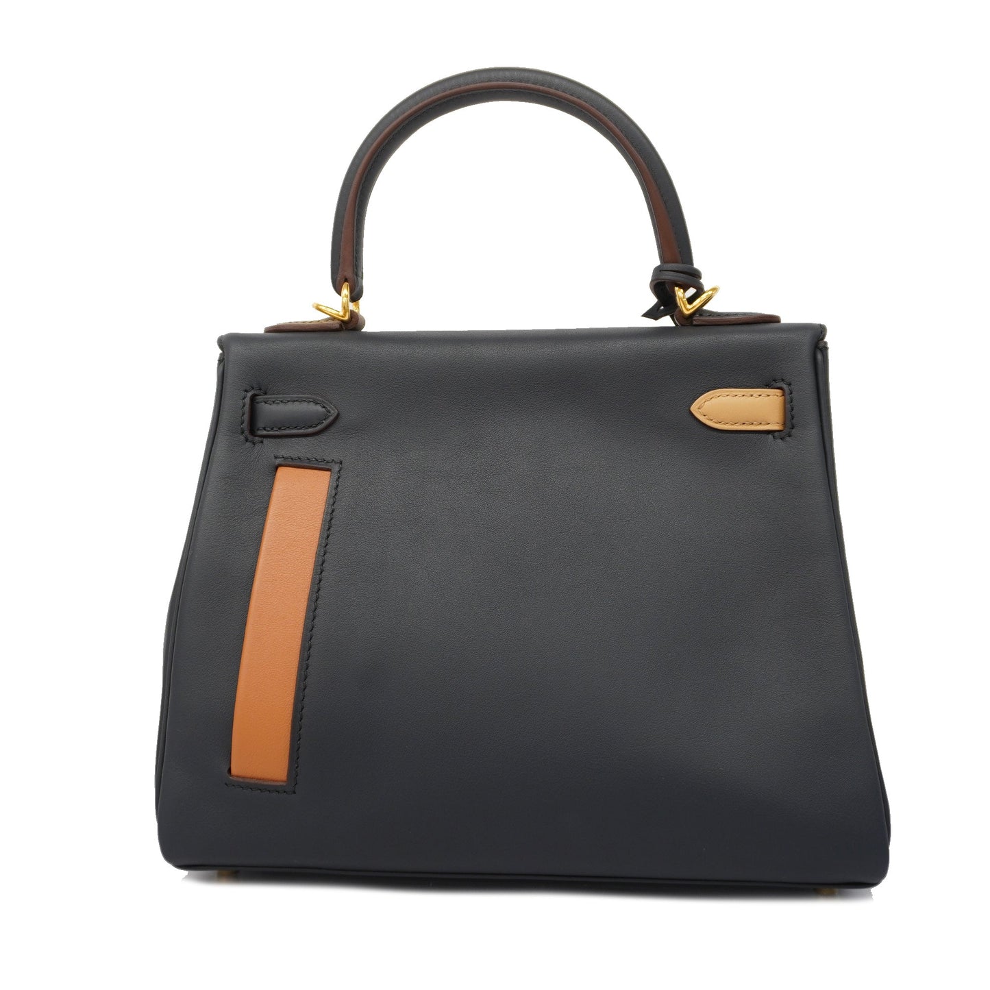 Hermes 2way Bag Kelly 25 Colormatic U Engraved Swift Blue/Black/Chai/Etoupe/Gold Gold metal