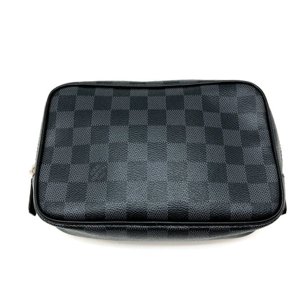 Louis Vuitton  Truth Toilette PM N47522 Damier Graphite Black Silver Hardware Pouch Men's