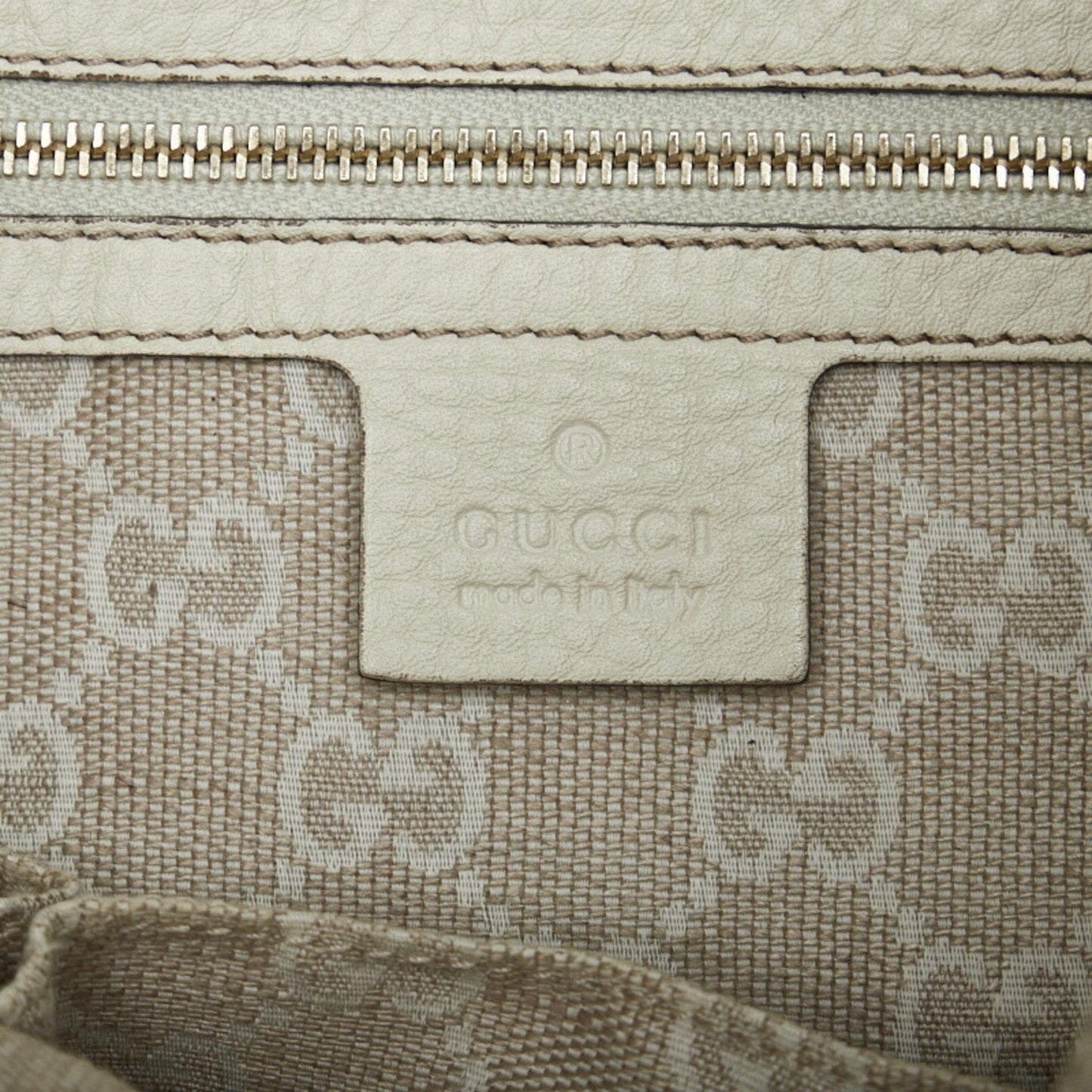 GUCCI Bamboo GG Canvas Handbag Shoulder Bag 282315 White Leather Ladies