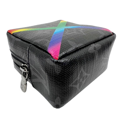 Louis Vuitton  Bijoux Sack Square Pouch MP2467 Shiny Monogram Eclipse Rainbow Key Ring Bag Charm Belt Waist Men's