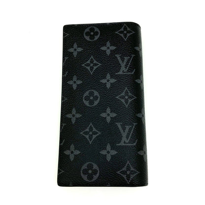 Louis Vuitton  Portefeuille Brother M61697 Monogram Eclipse Black Silver Metal Bifold Long Wallet Men's