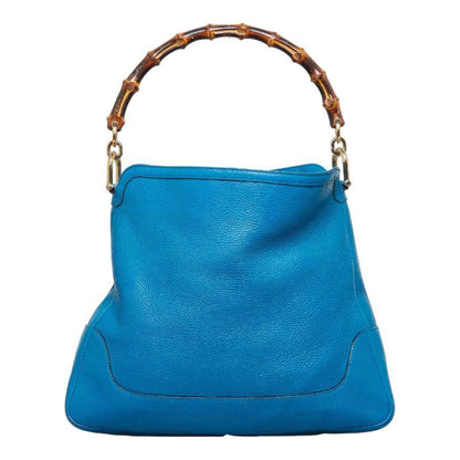 GUCCI Bamboo Diana Handbag Shoulder Bag 282315 Blue Leather Ladies