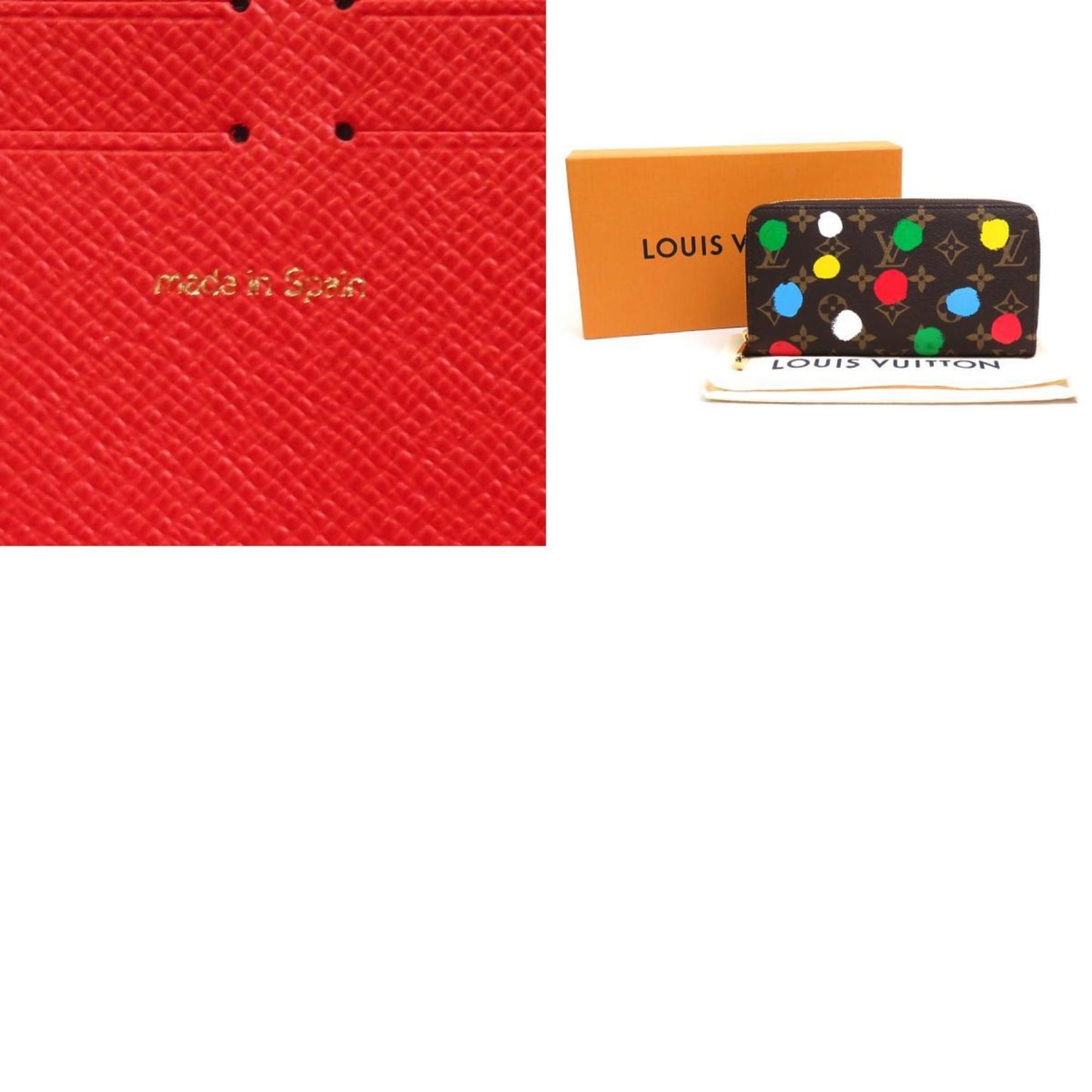 Louis Vuitton  Round Zipper Long Wallet Monogram Painted Dot LV x YK Zippy Canvas Brown Multicolor  M81864 99541f