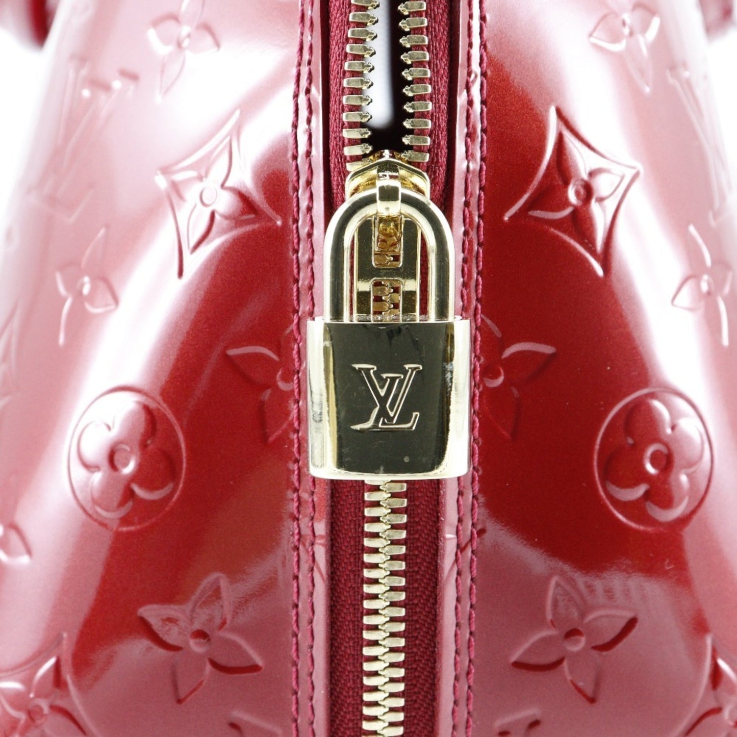 LOUIS VUITTON Alma GM Handbag M93596 Vernis Pomme D'Amour Red MI2079 Women's