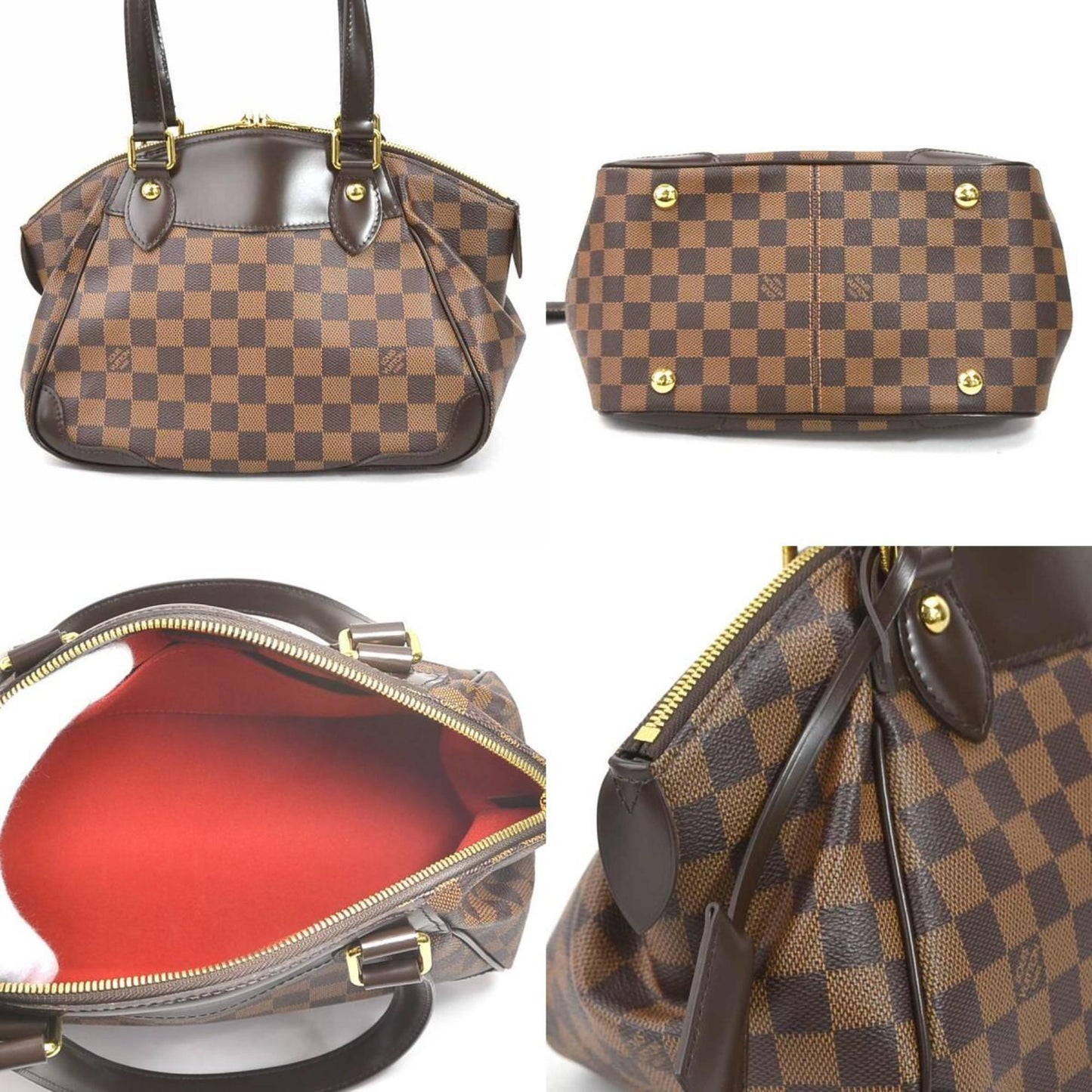 Louis Vuitton  Handbag Damier Verona PM Canvas Brown Gold Women's N41117 e55814a