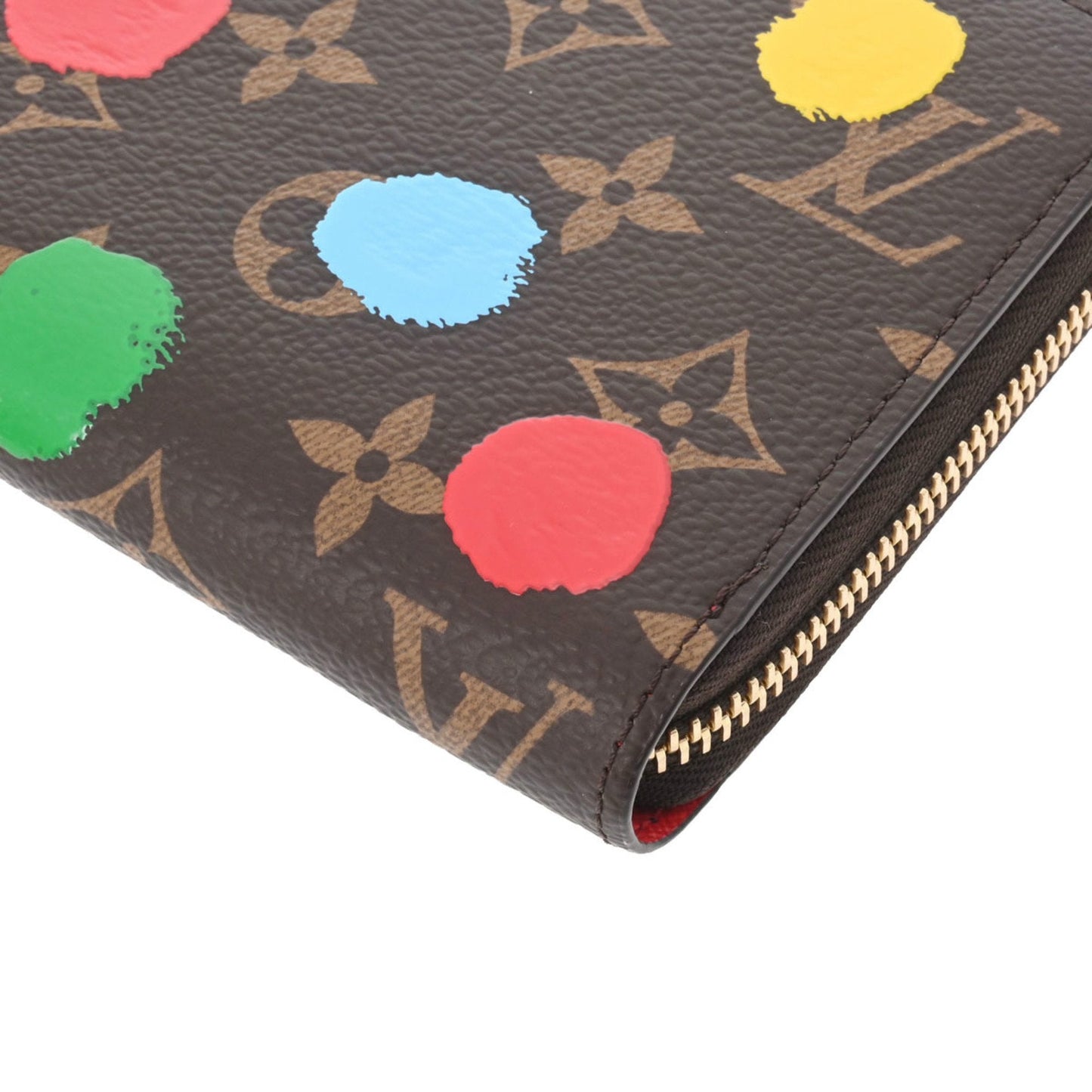 Louis Vuitton  Monogram Painted Dot LV x YK Yayoi Kusama Zippy Brown M81864 Long Wallet