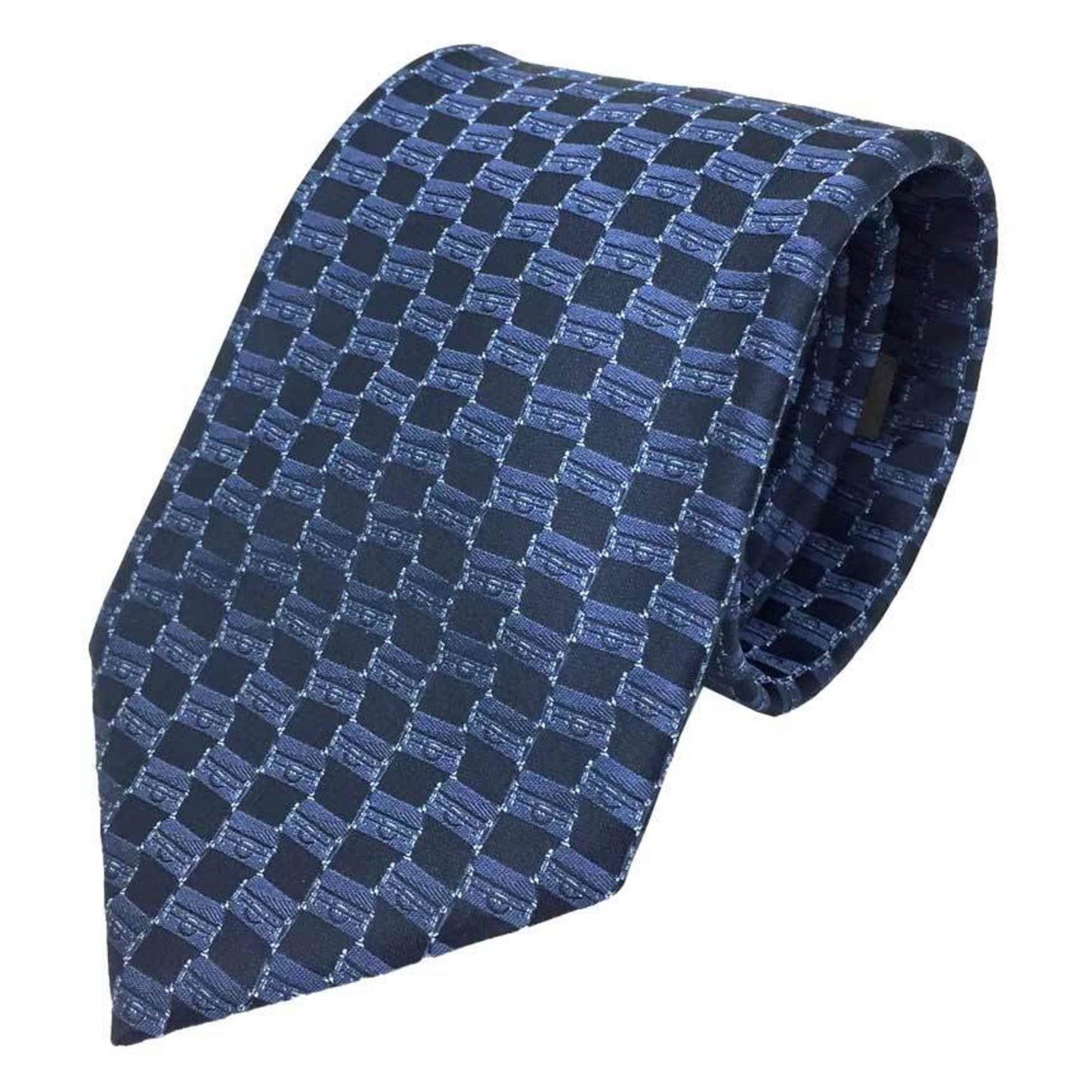 Louis Vuitton  tie trunk pattern navy 100% silk men's