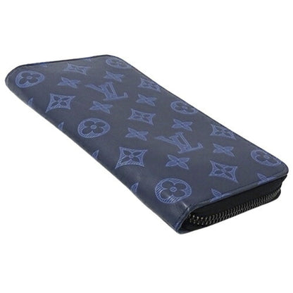 Louis Vuitton  Wallet Monogram Shadow Men's Long Zippy Vertical Navy Blue M80423 Round