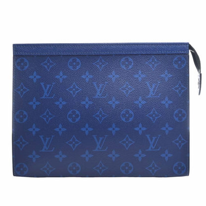 LOUIS VUITTON Eclipse Taigarama Pochette Voyage MM Clutch Bag Second M30423 Blue Men's