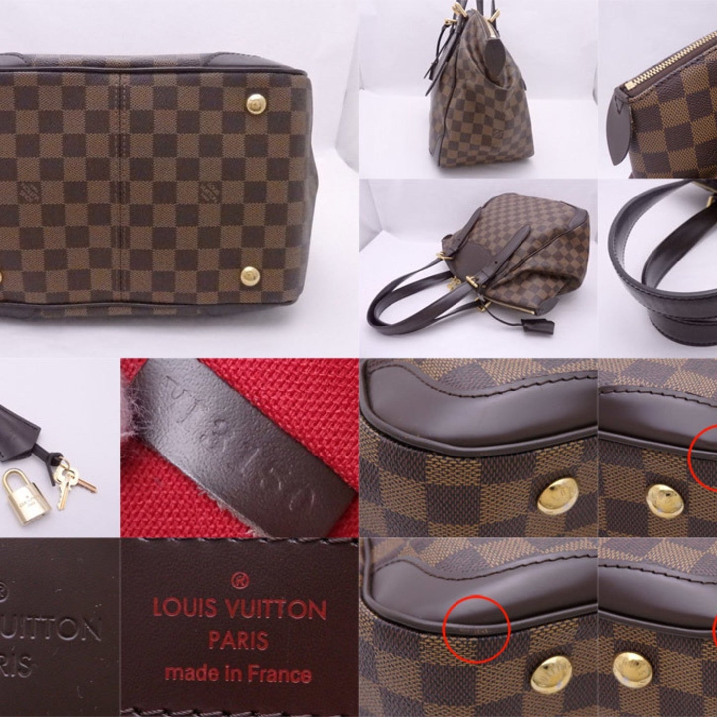 Louis Vuitton  Handbag Damier Verona MM Canvas Brown Women's N41118 e54347i