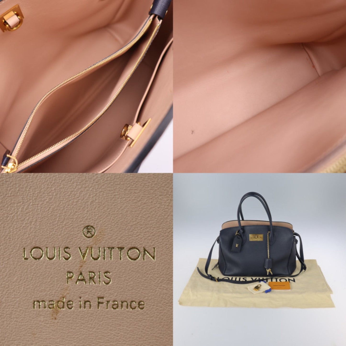 Louis Vuitton  Mira MM Handbag M53948 Taurillon Leather Blue Marine 2WAY Gold Hardware