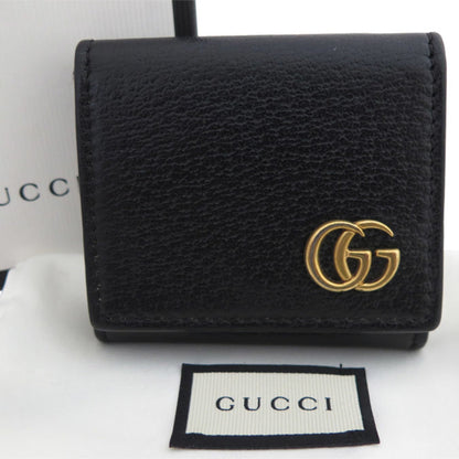 Gucci coin case wallet GG Marmont leather/metal black x gold  473959