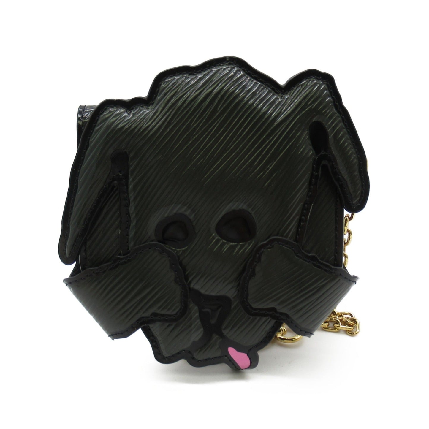 LOUIS VUITTON dog card holder Black Black Epi leather M63897