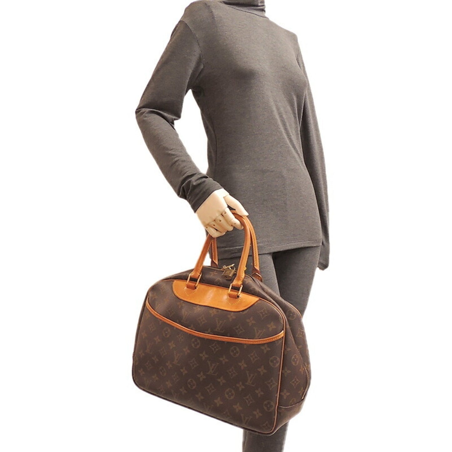 LOUIS VUITTON Deauville [Bowling Vanity] *No Key Women's Handbag M47270 Monogram [Brown]