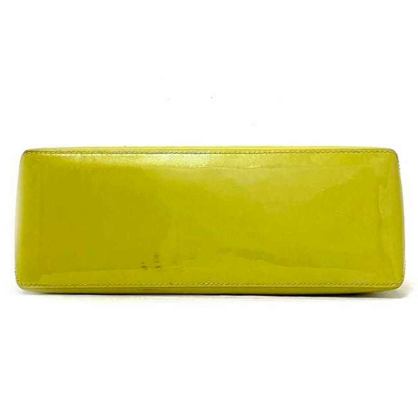 Louis Vuitton  Handbag Wilshire PM Yellow Green Monogram Vernis M91643 Patent Leather M049  Embossed Enamel LV