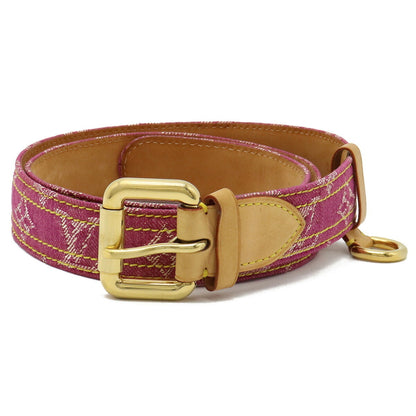 Louis Vuitton  Monogram Sun Tulle Belt Leather Fuchsia Pink #90 90/36 M6925U