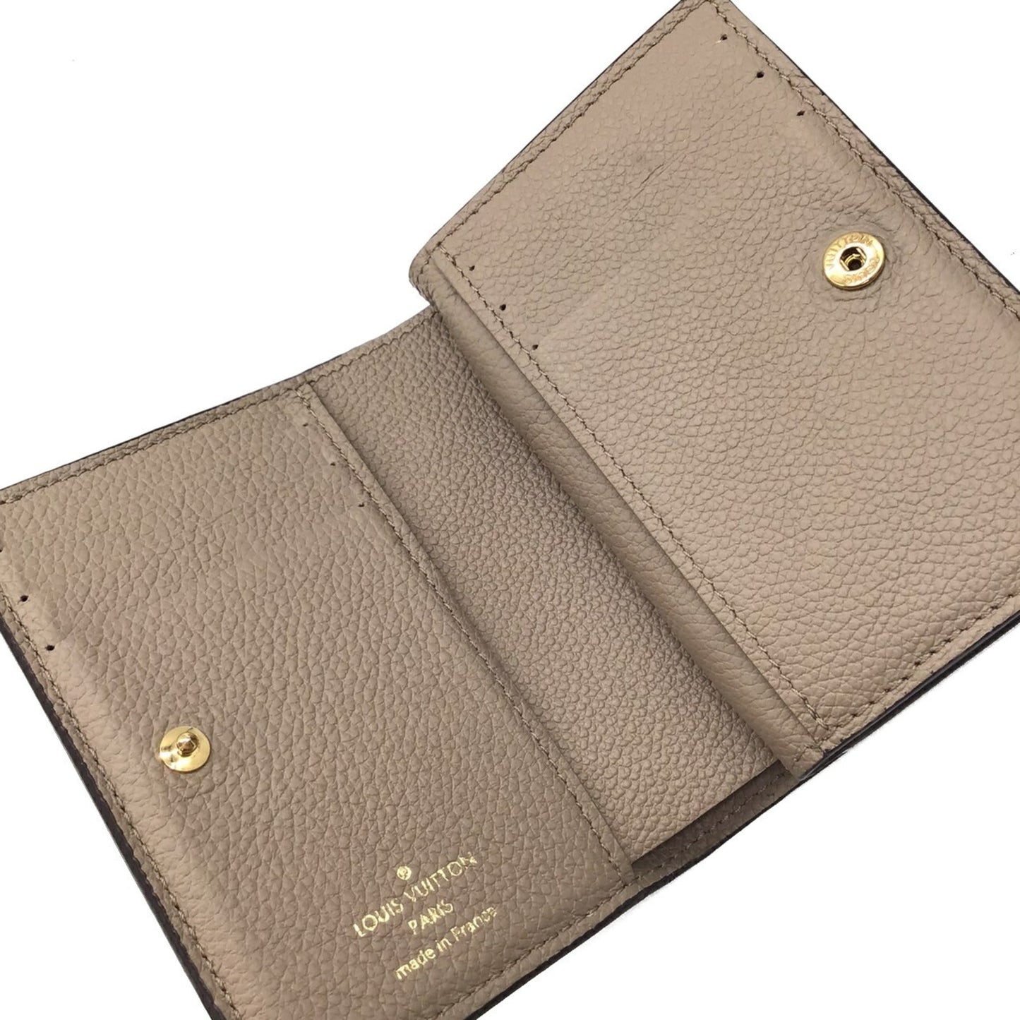 Louis Vuitton  Monogram Implant Portefeuille Claire M80152 Bifold Wallet Compact Leather Tourtrell Greige Women's