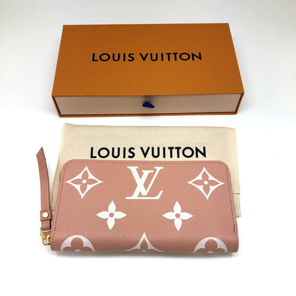 Louis Vuitton  Zippy Wallet M81645 Leather Implant Rose Trianon Claim Gold Hardware Round Zipper Long Women's