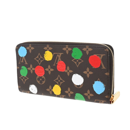 Louis Vuitton  Monogram Painted Dot LV x YK Yayoi Kusama Zippy Brown M81864 Long Wallet