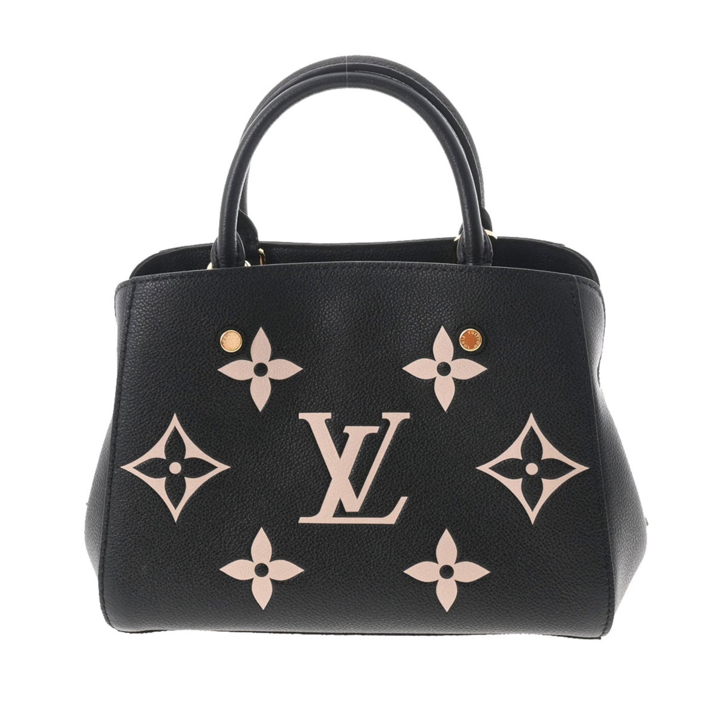 Louis Vuitton  Monogram Emplant Montaigne BB Noir Beige M45489 Women's Bag