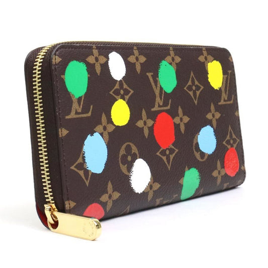 Louis Vuitton  Round Zipper Long Wallet Monogram Painted Dot LV x YK Zippy Canvas Brown Multicolor  M81864 99541f