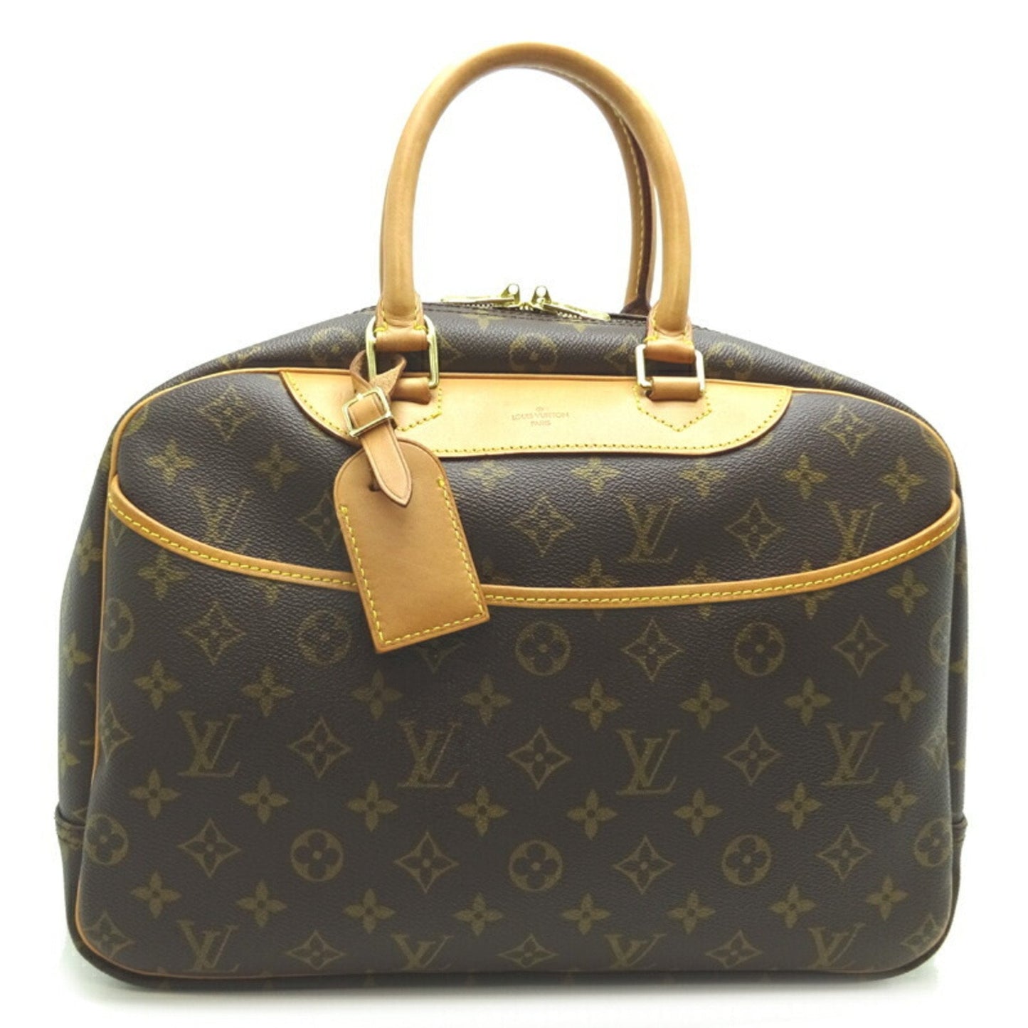 LOUIS VUITTON Deauville [Bowling Vanity] Women's Handbag M47270 Monogram Ebene [Brown]