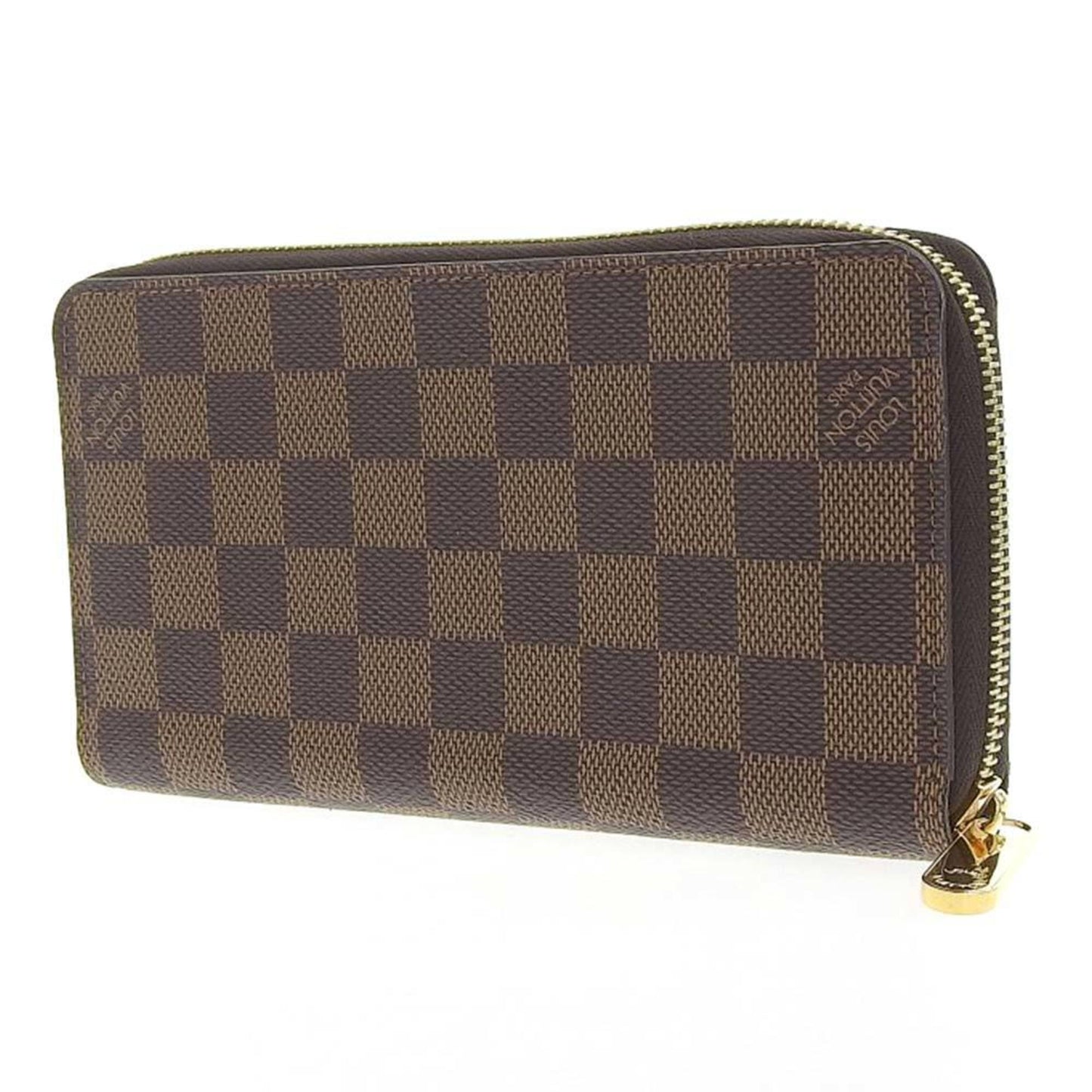 LOUIS VUITTON Damier Zippy Round Long Wallet Ebene N41661