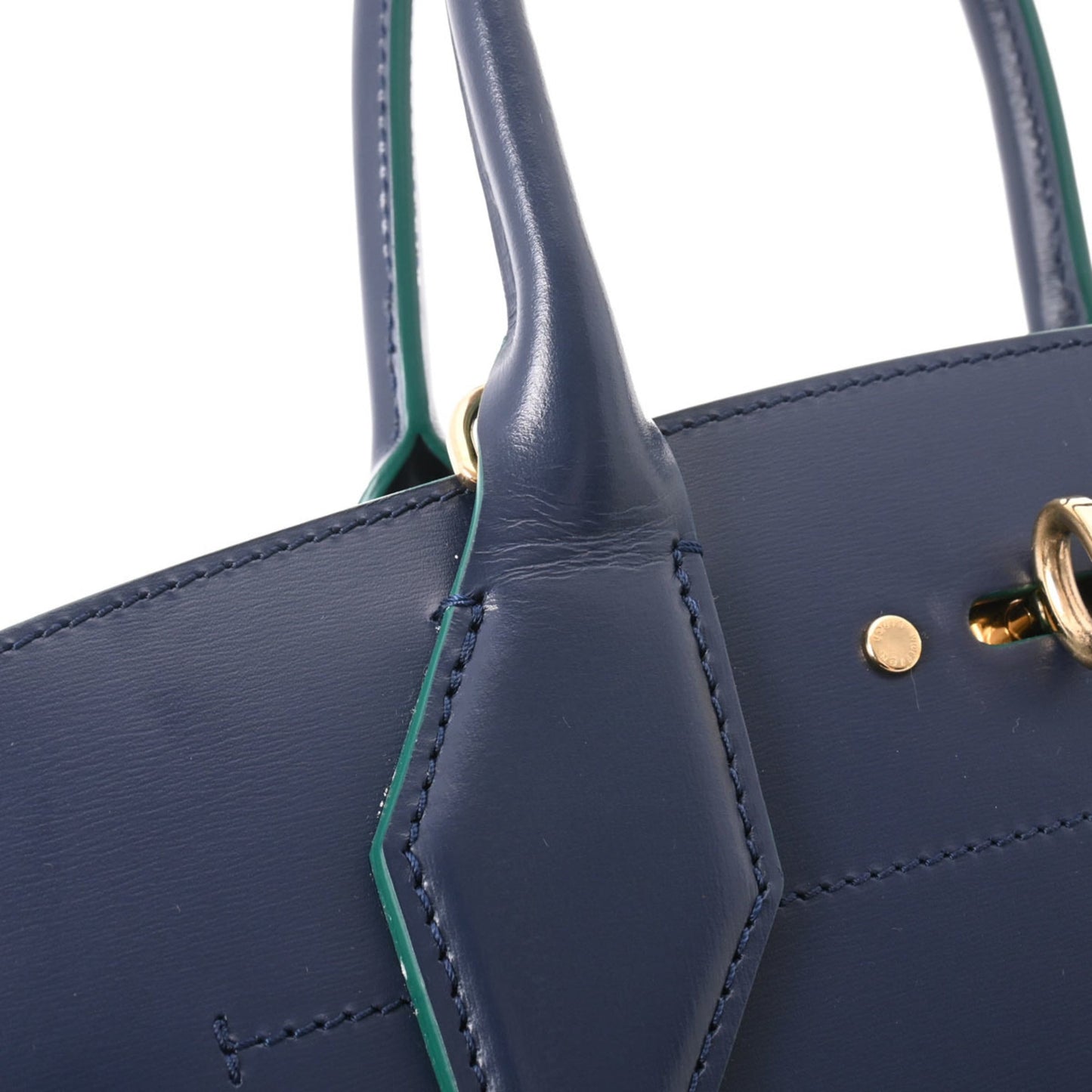 Louis Vuitton  City Steamer MM Navy/Green Women's Leather Bag