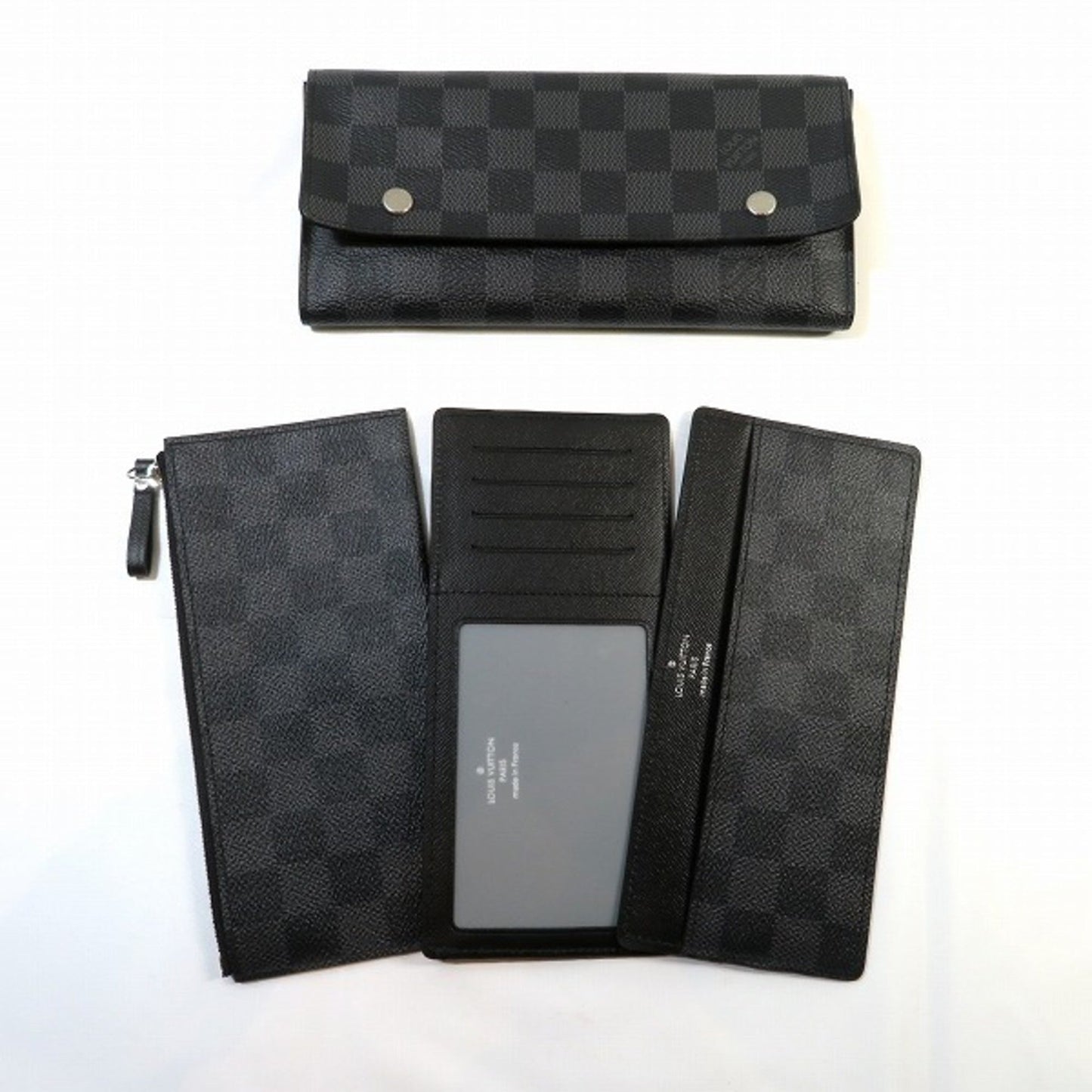 Louis Vuitton  Damier Portefeuille Long Modular N63084 Graphite Wallet Men's