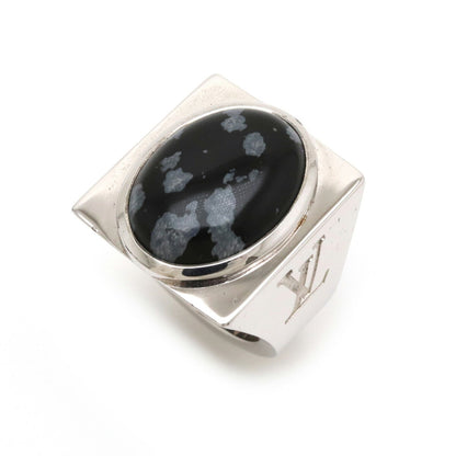 Louis Vuitton  Chevalier Snow Flow Ring SV925 Silver Obsidian #13 No. 13 M64903