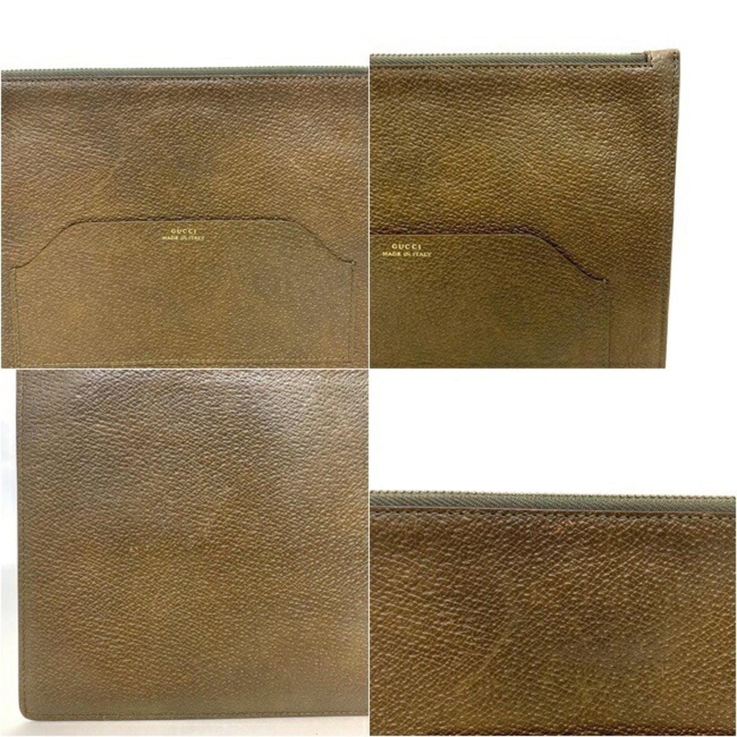 Gucci Clutch Bag Brown 322108 Pouch Leather Gucci Women's Men's