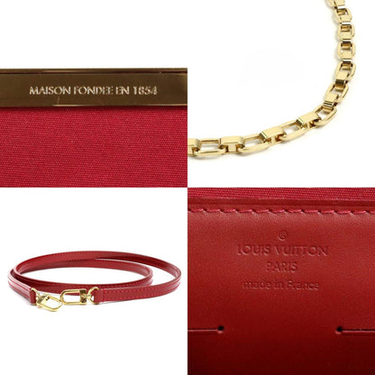 Louis Vuitton  Shoulder Bag Diagonal Monogram Verni Clutch Anna Patent Leather Red Gold Women's M90092