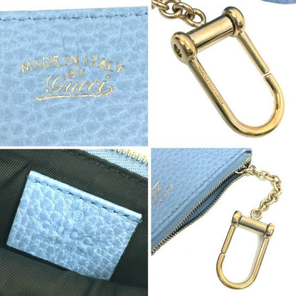 Gucci coin case 368879 purse leather light blue wallet aq5286