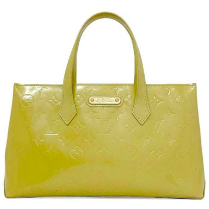 Louis Vuitton  Handbag Wilshire PM Yellow Green Monogram Vernis M91643 Patent Leather M049  Embossed Enamel LV