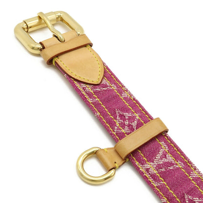 Louis Vuitton  Monogram Sun Tulle Belt Leather Fuchsia Pink #90 90/36 M6925U