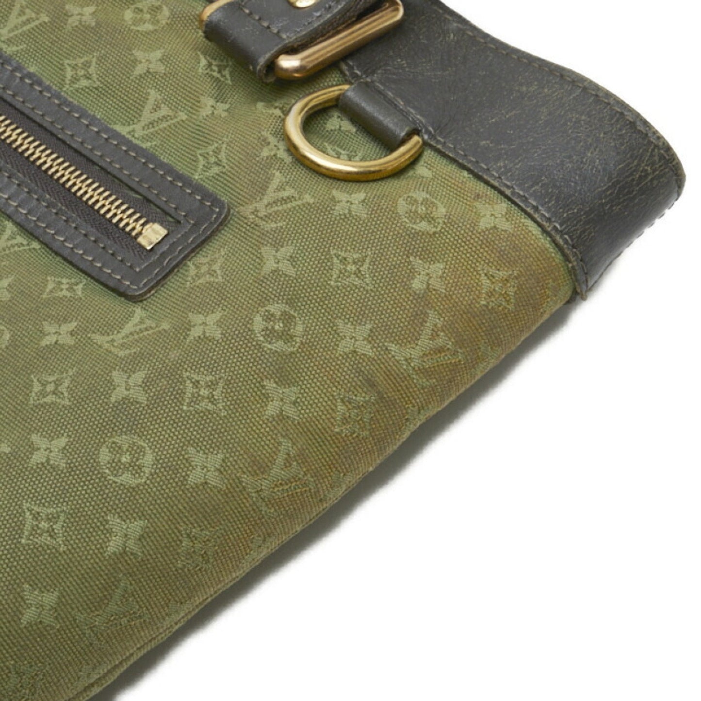 Louis Vuitton  Monogram Lucile GM Shoulder Bag Tote M92681 Green Dark Brown Canvas Leather Women's