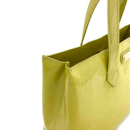 Louis Vuitton  Handbag Wilshire PM Yellow Green Monogram Vernis M91643 Patent Leather M049  Embossed Enamel LV