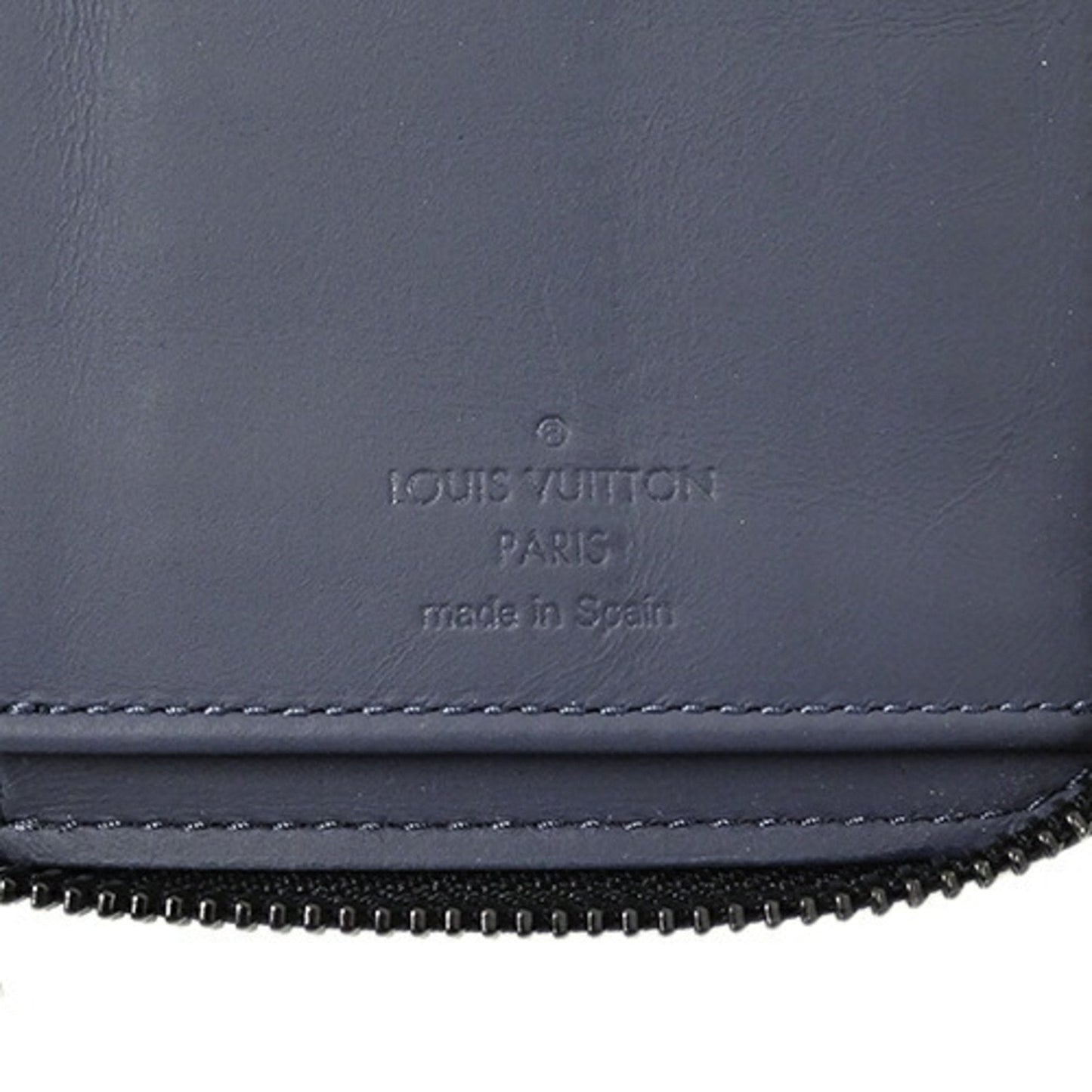 Louis Vuitton  Wallet Monogram Shadow Men's Long Zippy Vertical Navy Blue M80423 Round